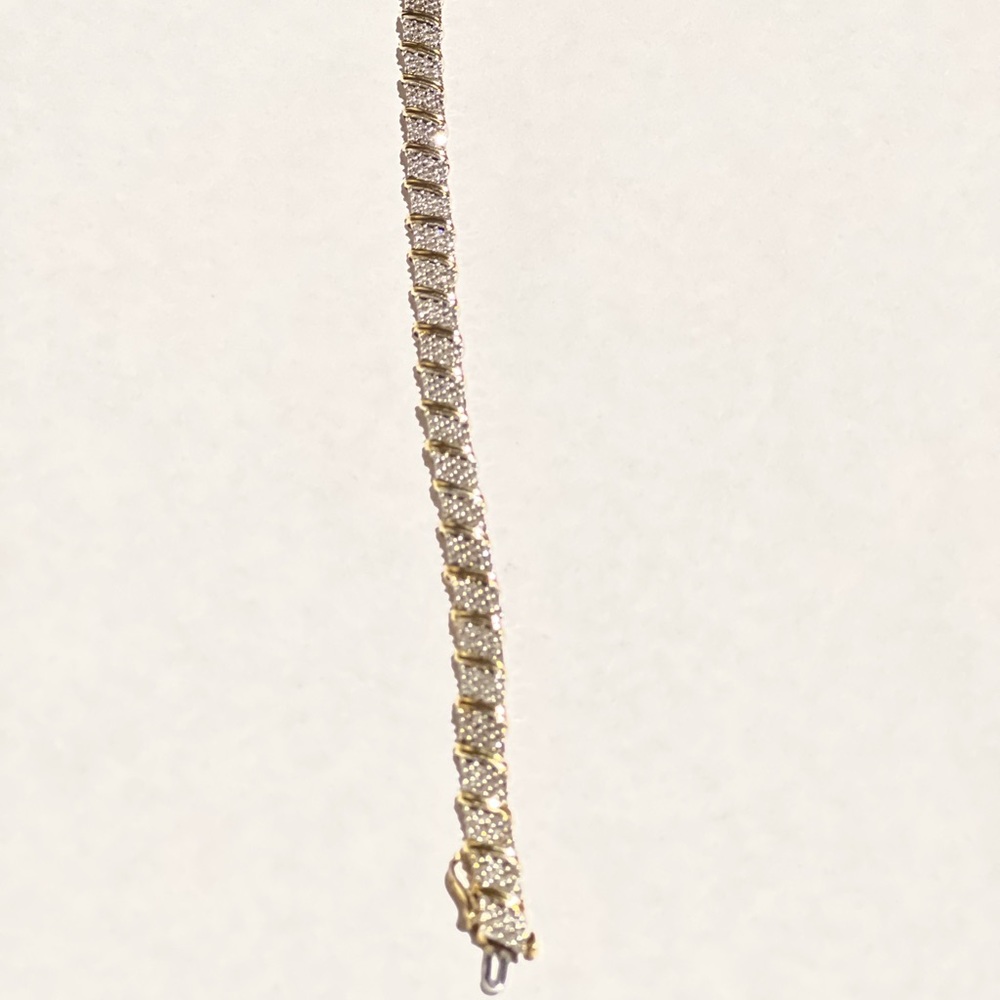 10K Yellow Gold 2 Carat Diamond Bracelet 10k Yellow Gold Earrings And 2 Toe Ring - Picture 9 of 14